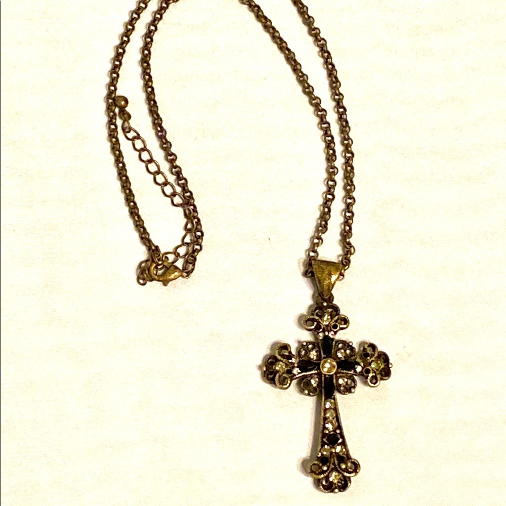 Premier Jewelry Black/Brass Cross